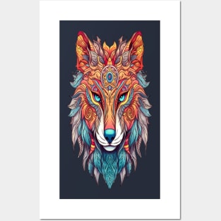 Wolf Mandala Animal Ilustration Posters and Art